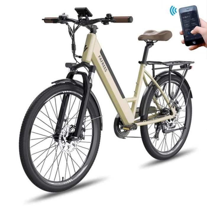 Vélo électrique 26'' Fafrees F26 Pro avec contrôle APP - 250W 36V 10ah - Suspension avant -Écran LCD intelligent-or