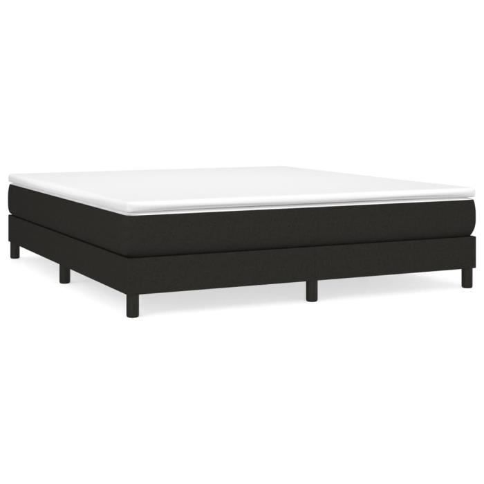 Sommier tapissier - GAROSA - 160x200 cm - Noir - Tissu 100% polyester - Montage facile