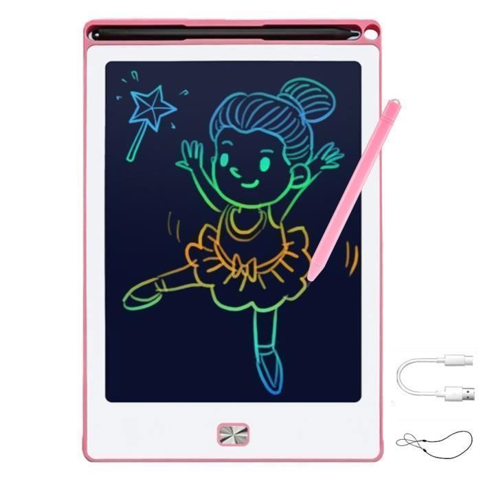 Tablette Lumineuse Dessin Enfant LED 30x20 Cm - Avec 7 Stylos Effaçables - Idée Cadeau Fille/garçon 4-12 Ans