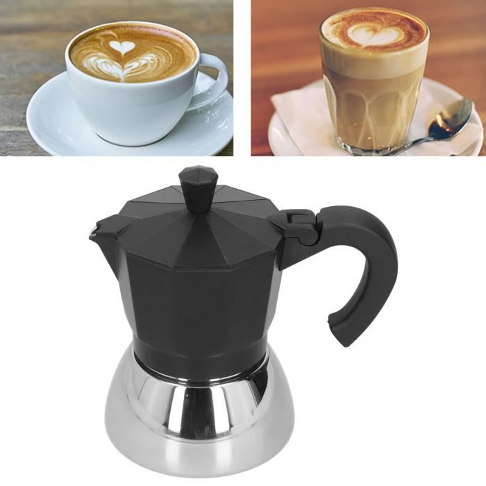 Cafetière Italienne Moka Royal Swiss 4 Tasses - Noir - Compatible Induction Et Tous Feux - Percolateur Café Traditionnel
