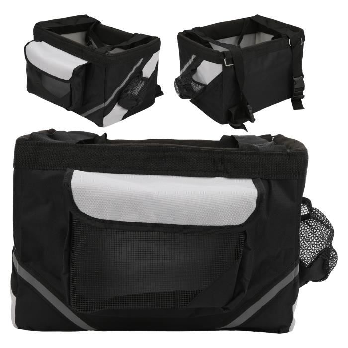Panier Vélo Pour Chien – Pliable, Amovible, Montage Avant – Oxford Noir