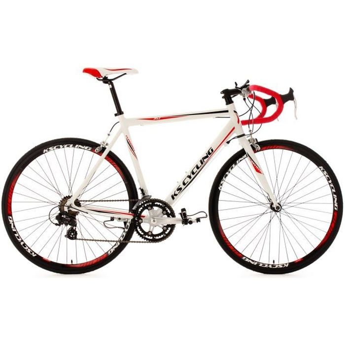 Vélo de route - KS CYCLING - Euphoria - Blanc - 14 vitesses - Cadre aluminium - Taille 53 cm