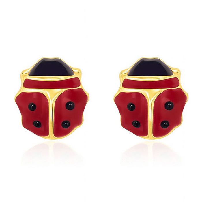 Boucles dOreilles Coccinelles - Or Jaune - Enfant - Clou