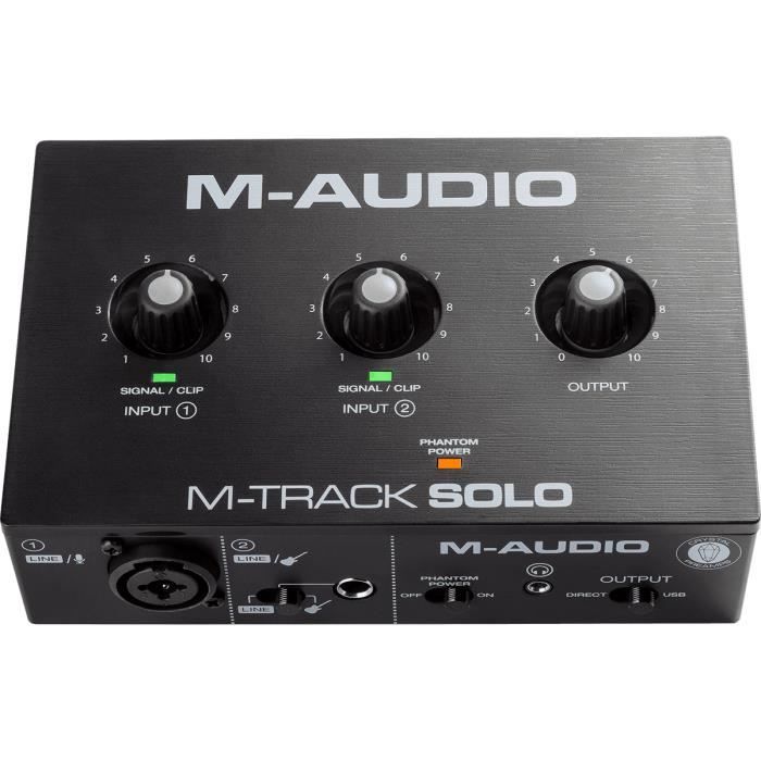 M-AUDIO MTRACK-SOLO - Carte son 2 canaux 1 entrées combo + entrée jack instrument/ligne