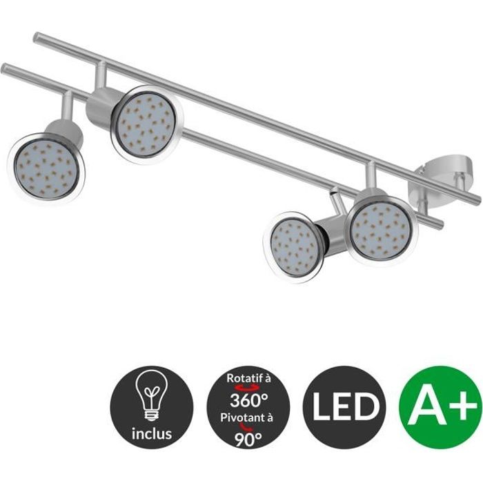 Plafonnier 4 spots orientables LED Lampe intérieure Luminaire Éclairage plafond Plafonnier 4 spots orientables LED Lampe intérieure Luminaire Éclairage plafond