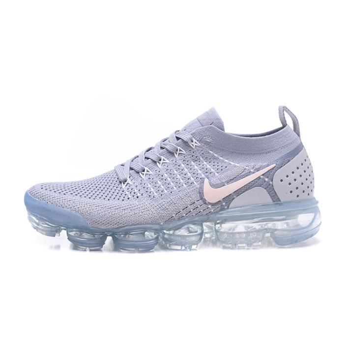 nike air vapormax flyknit gris Baskets Nike Air Vapormax Flyknit 2 Gris Blanc - Ref. 942843 108 ...