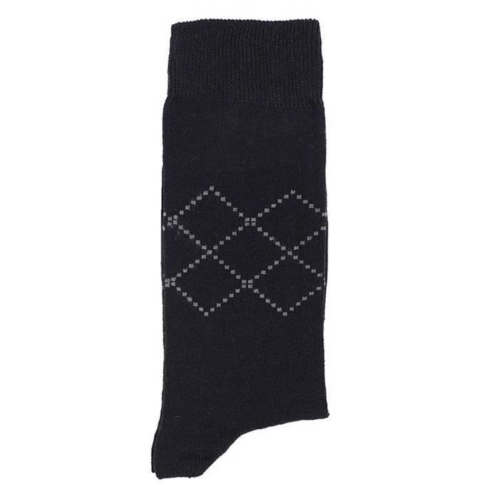Chaussettes homme noires losanges gris BAR0006 Noir 39 42