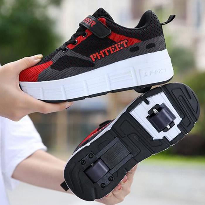 Skateshoes Enfants Baskets Roller Chaussures Mesh Garçons Filles Rouge