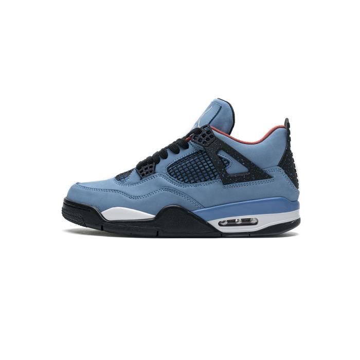 Airs Jordans 4 Retro Chaussures de Basket Pas Cher AJ4 pour Femme Homme  Bleu Noir - Cdiscount Prêt-à-Porter