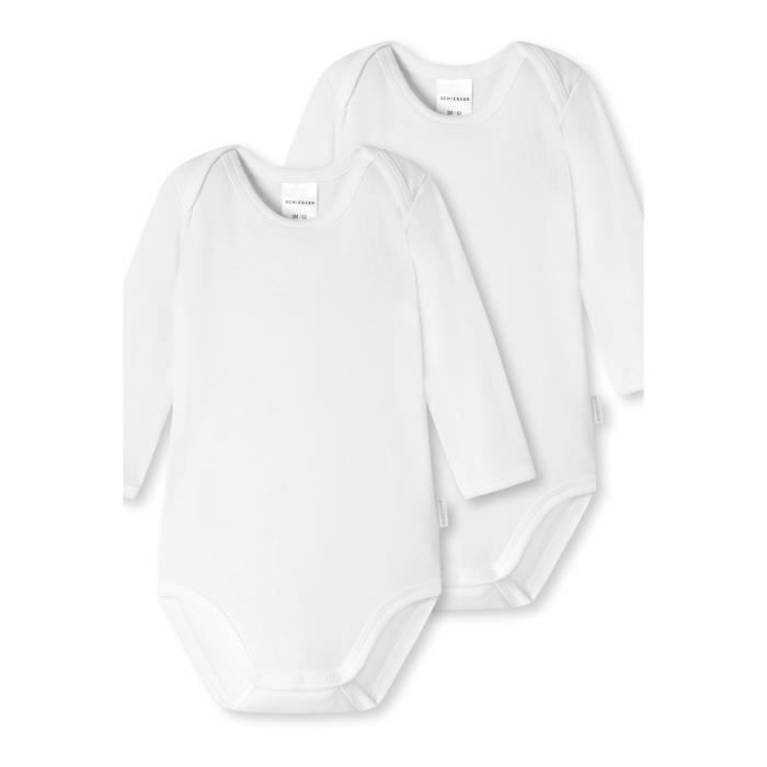 Body Bébé Manches Longues SCHIESSER - Motif Pelle Camion Chantier - 100% Coton - Tailles 68 à 98 - Neuf Avec étiquettes