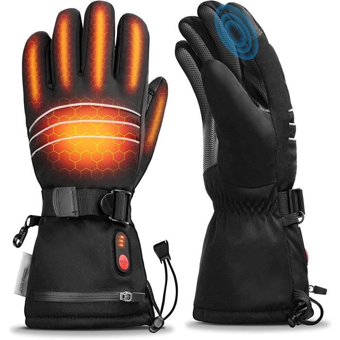Gants chauffants USB hiver étanche coupe-vent écran tactile antidérapant gant  chauffant pour hommes femmes Sports de plein air moto équitation ski  escalade 
