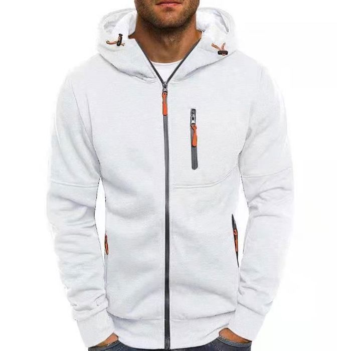 Veste Homme Sweat à capuche zippé Manches longues Polyester  Confortable