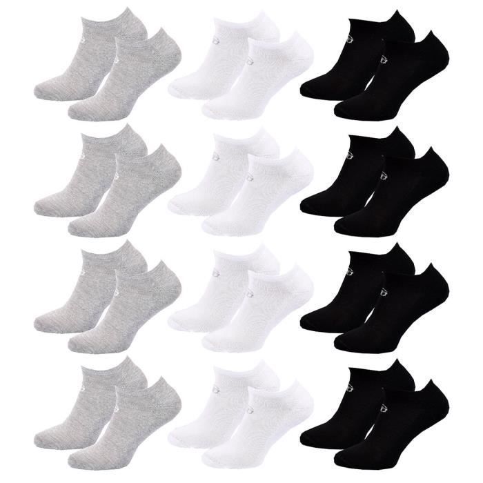 Lakpoau Lot De 12 Paires Chaussettes Basses Homme Femme - Socquettes Sport Coton Respirantes Courtes