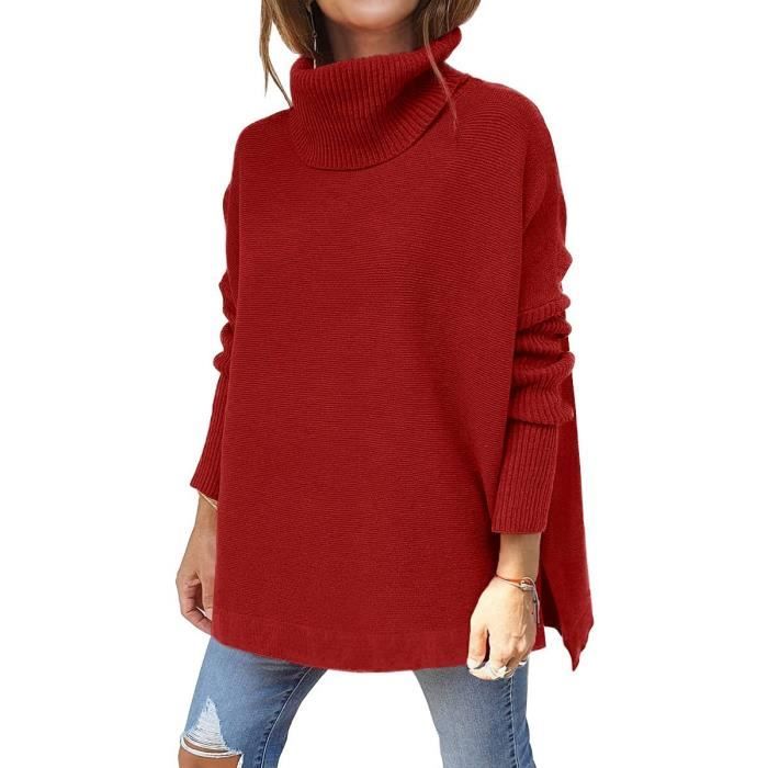 Essentials Pull Col Roulé En Maille Torsadée Style Irlandais - Femme (Grandes Tailles) - 100% Coton Doux