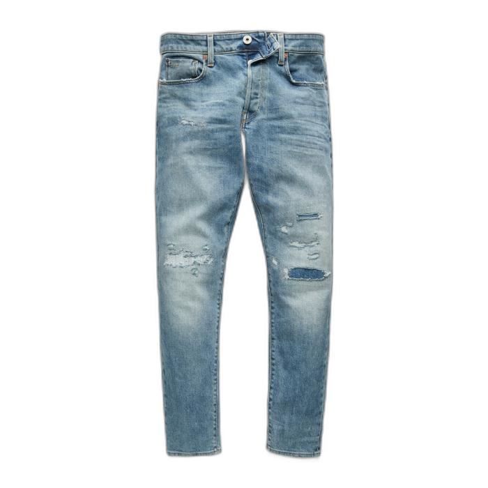 Jeans slim G-Star 3301 Selvedge - vintage ocean blue restored