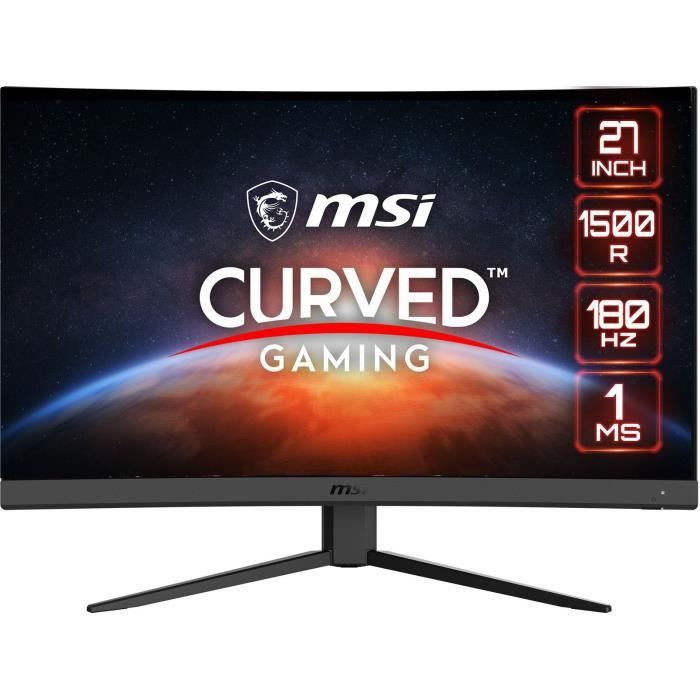 Écran PC Gamer – MSI – G27C4 E3 – 27 – Dalle Rapid VA – FHD – 1 ms – 180 Hz – Adaptive Sync – DP + HDMI – Compatible VESA