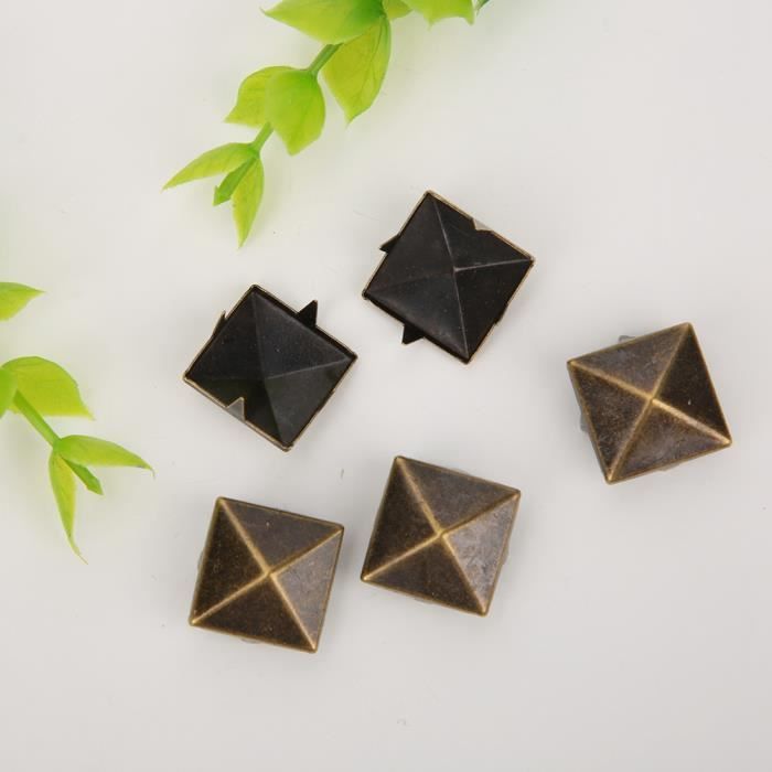 Mxzzand Pyramide Rivet 100pcs Square Pyramid Punk Rivets 4 Claw Metal ...