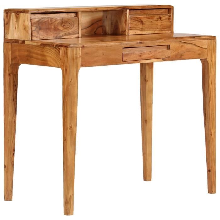 Bureau Avec Tiroirs Bois Massif 88 X 50 X 90 Cm Achat Vente Bureau Bureau Avec Tiroirs Bois Soldes Sur Cdiscount Des Le 20 Janvier Cdiscount