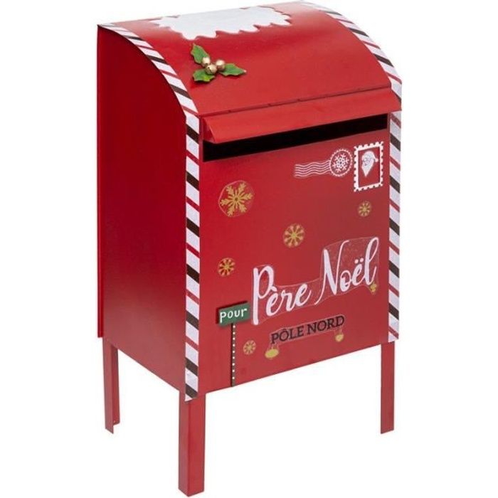 Boîte aux lettres Géante Santa Rouge - Déco de Noël pour la maison - Eminza