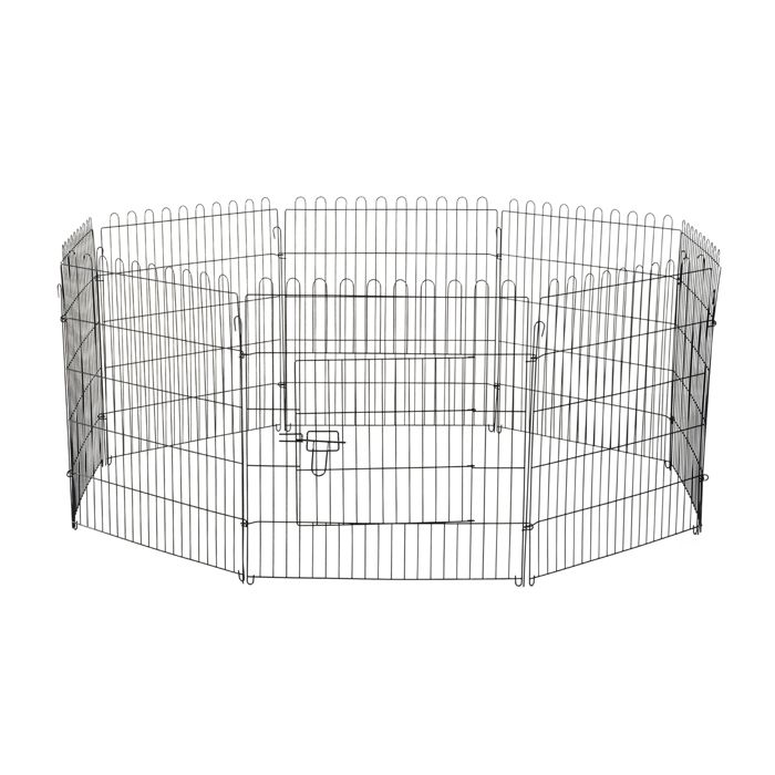 Meilleurs prix pour Parc enclos pour chiens chiots animaux domestiques diamètre 158 cm 8 panneaux 71L x 91H cm noir 29