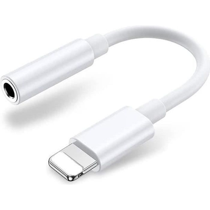 Cable Prise Jack Audio Voiture Adaptateur Compatible pour iPhone 11 11 PRO  X XR 8 7 6 Phonillico® - Adaptateur et convertisseur - Achat & prix