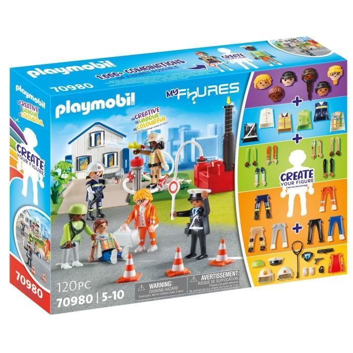 PLAYMOBIL - My Figures: Secouristes - Multicolore - 120 pièces - A partir  de 5 ans