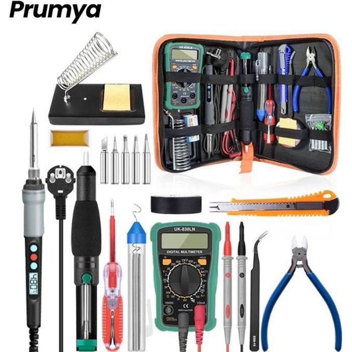 Fer à Souder Électrique PRUMYA 90W avec Écran LCD et Multimètre Numérique