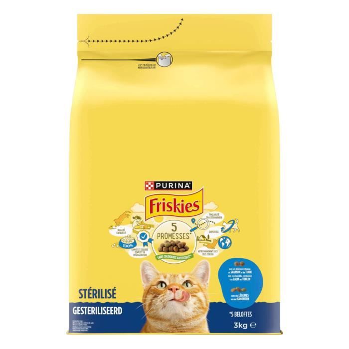 Croquettes pour chat - PURINA - Saumon Thon et Légumes - 3KG - Adulte - Stérilisé