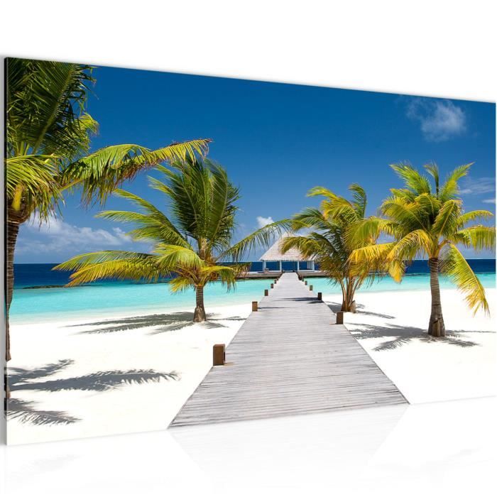 Runa Art Tableau Decoration Murale Plage Palmiers 1 Partie