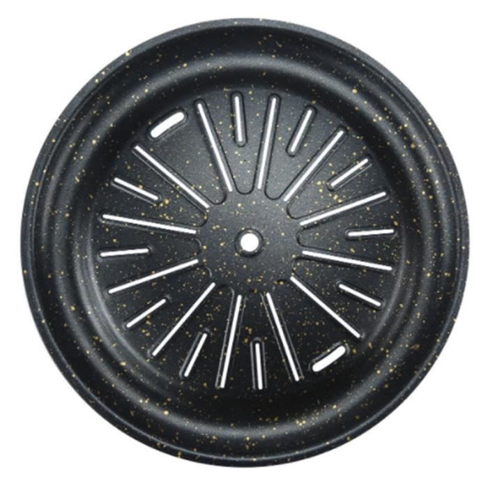 Poêle À Barbecue Coréenne, Plaque Chauffante Ronde Noire De Forme