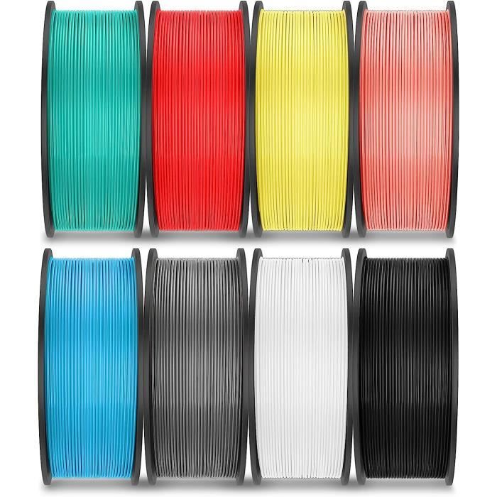 JAYO PLA Meta Filament 1,75mm, Filament PLA Meta pour Imprimante 3D,  Noir+Blanc+Gris+Jaune++Vert+Rose+Rouge, 8 Bobines 2kg, 250g26 - Cdiscount  Informatique