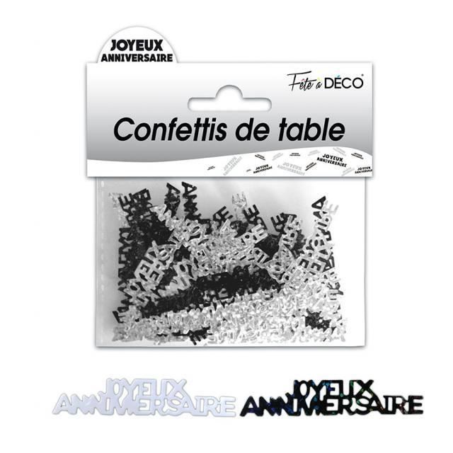 Confettis Joyeux Anniversaire Noir Et Blanc X10grs Ref Cth01n Achat Vente Decors De Table Cdiscount