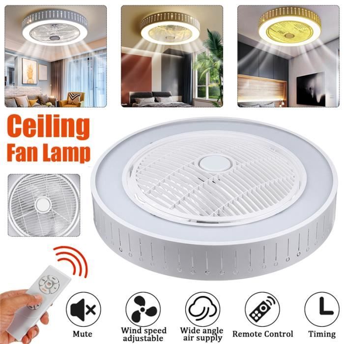 Luminaires Interieur Eclairage De Plafond Reglage De La Vitesse Du Vent Et De 3 Couleurs Claires Ventilateur A Fonction De Guidage Du Vent Pour Salon Chambre Ventilateur De Plafond Avec Lampe Et