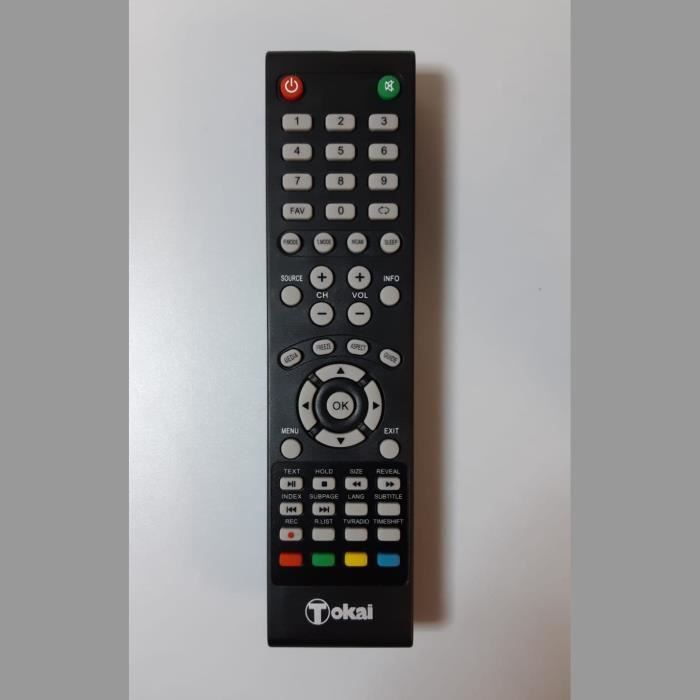 Tokai. Télécommande d'origine pour télévision TOKAI TTE48B4444K. Neuve. Livré sans piles.
