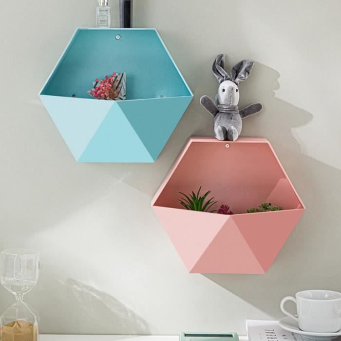 VBESTLIFE Étagère Murale Hexagonale Flottante Géométrique, Rangement