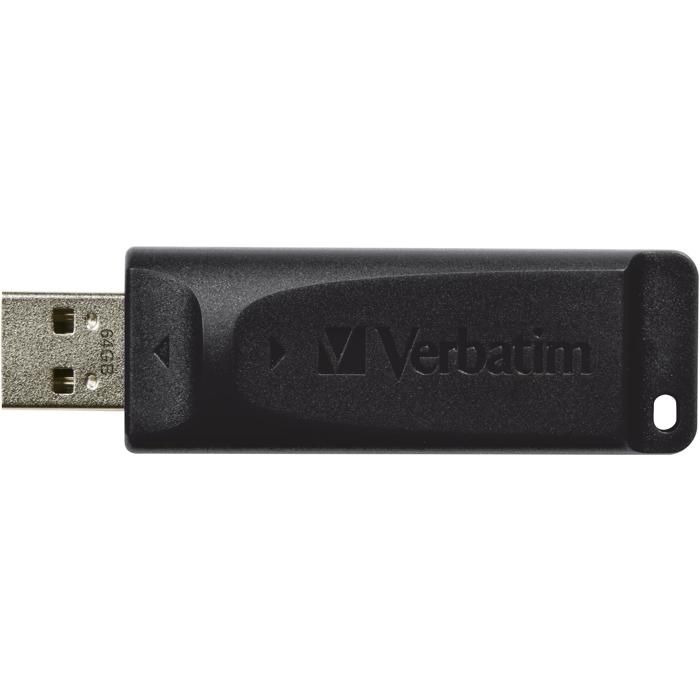 Clé USB - VERBATIM - StorenGo Slider 64Go - USB2.0 - Vitesse de lecture 10Mo/s - Vitesse décriture 4Mo/s
