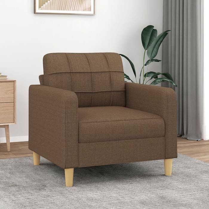 vidaXL Fauteuil Marron 60 cm Tissu fauteuil fauteuil de baignoire