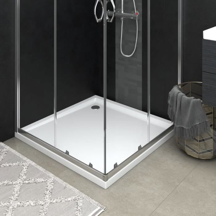 Receveur de douche carré extra plat - VIDAXL - 90x90 cm - Seuil bas - ABS renforcé en fibre de verre