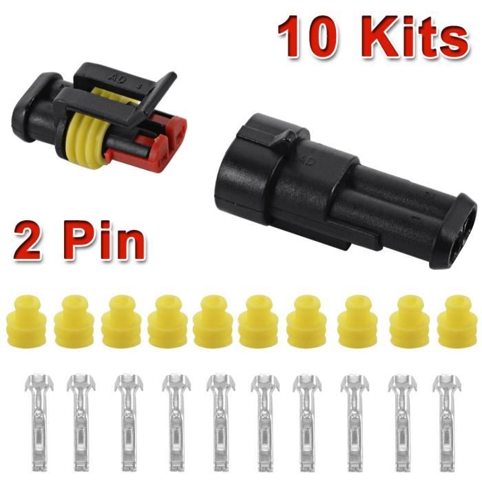 Kit De 5 Fiches Mâles 2 Broches Superseal - Marque Rubbolite/Trucklite - Neuf