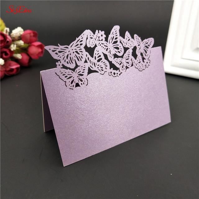 50 Pièces Carte De Siège, Cartes De Table Marque-places Conception De Feuilles Creuses 3d 9 Cm X 9 Cm Pour Mariage Anniversaire Bapteme Communion Diners Rouge