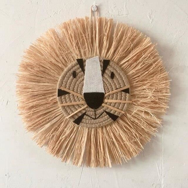 Décoration Murale Suspendue En Paille Tressée à La Main, Motif Lion Et Tigre Pour Chambre De Bebe 3 92205017 Décoration Murale Suspendue En Paille Tressée à La Main, Motif Lion Et Tigre Pour Chambre De Bebe 3 92205017