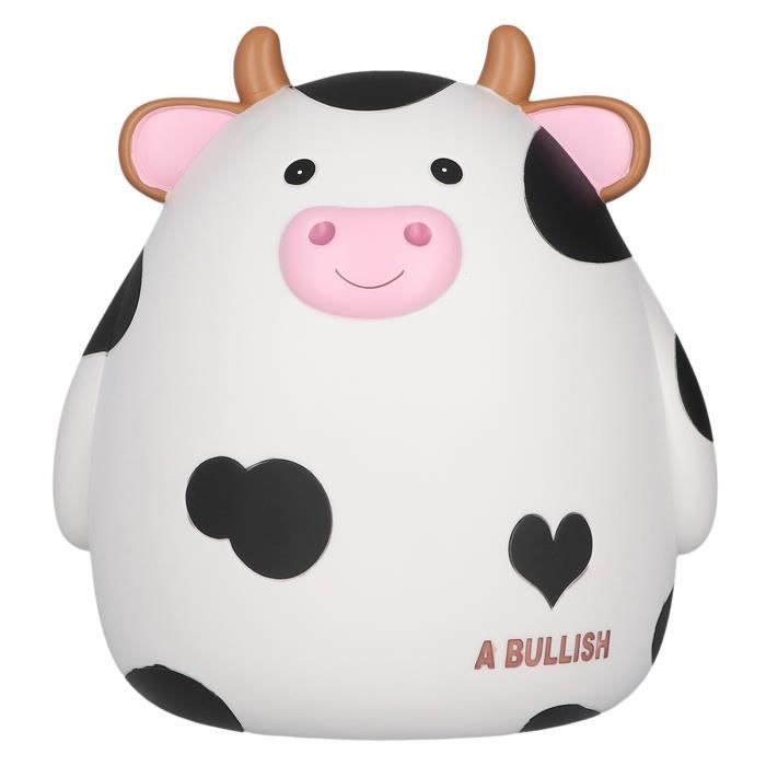 Tirelire Enfant En Forme De Vache En Vinyle - Souple Et Incassable - Dimensions 16.5 X 14 X 16.5 Cm - Jaune