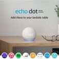 Nouvel Echo Dot (4e génération), Enceinte connectée avec horloge et Alexa, Blan-1