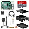 NinkBox Raspberry Pi 4 Modèle B, 4G RAM+64G Micro SD Carte, Starter Kit: Alimentation de 5V/3A avec Interrupteur, Ventilateur,-1