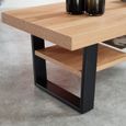 Table basse - BAÏTA - Gamme FELIX - Effet chêne et métal noir - L 120 x P 60 x H 45 cm-1