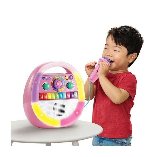 VTech Music'Kid Karaoké Rose - Enceinte Bluetooth Enfant Avec Micro, Lumières | 40+ Chansons, Dès 2 Ans