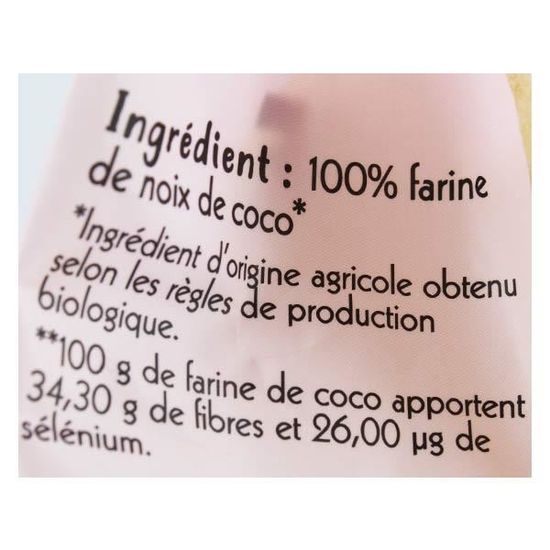 Farine de coco Bio ESPRIT BIO : le paquet de 1Kg à Prix Carrefour