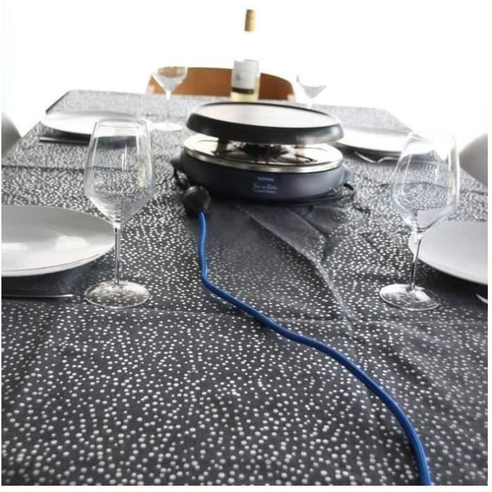 Rallonge textile bleue - avec fiche plate noire - 3m (SCH)
