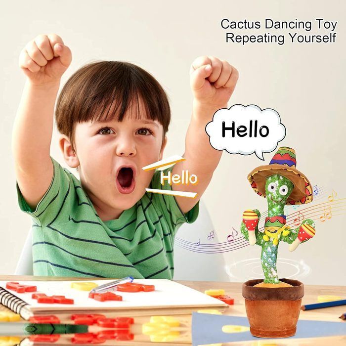 Cactus Dansant Et Parlant - Peluche Interactive Avec 120 Chansons - Répète Et Danse - Pour Enfants 6+ Mois
