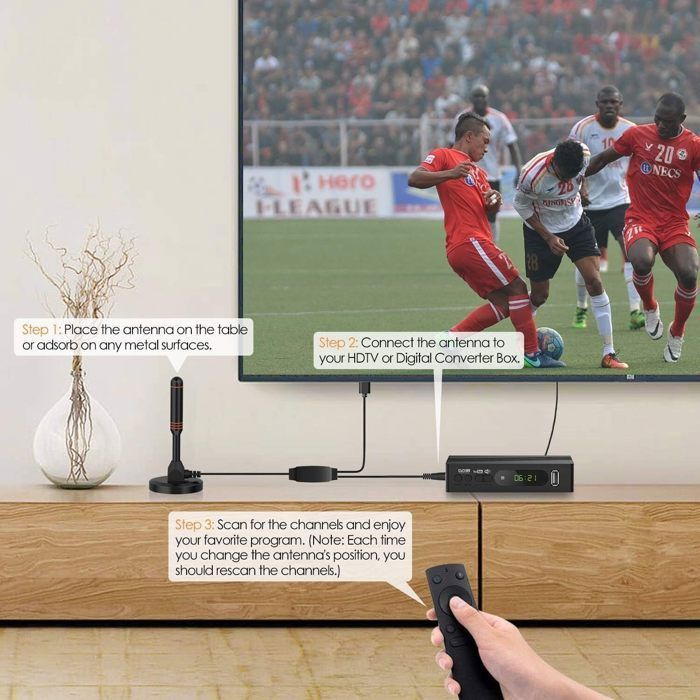 Antenne Tv Intérieur Puissante - Amplificateur Antenne Tv Longue Portée